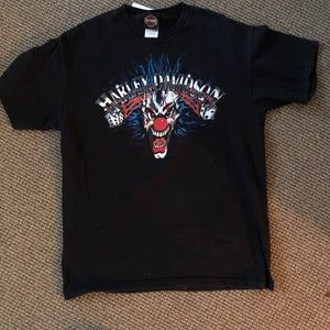 Harley Davidson clown graphic t shirt
